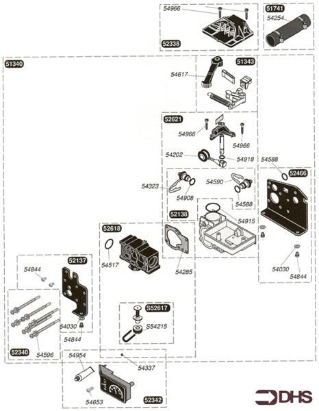 Exploded Diagram for REVERSING VALVE (TYPE C, F, M)