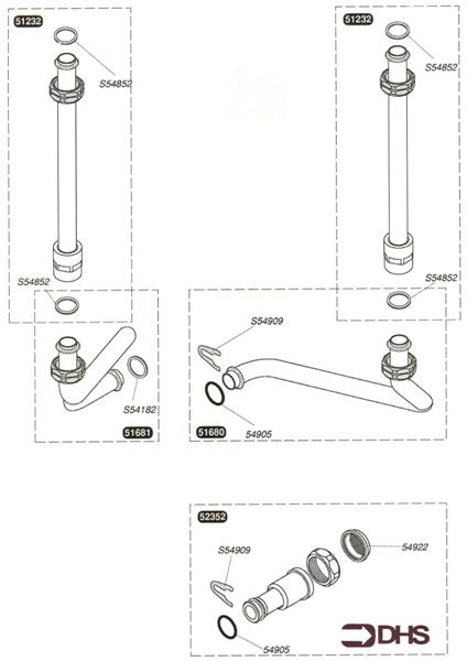 Exploded Diagram for DOMESTIC HOT WATER PIPE
