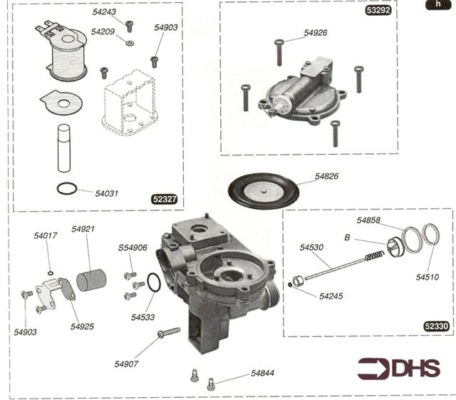 Exploded Diagram for GAS VALVE WITH REGULATOR
