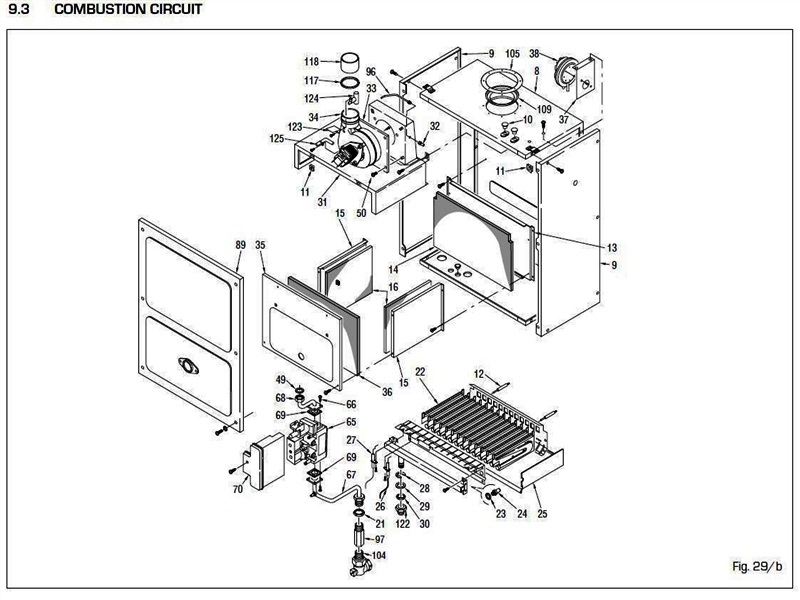 Exploded Diagram for COMBUSTION CIRCUIT