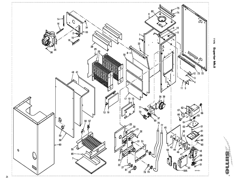 Exploded Diagram for COMPLETE BOILER ASSEMBLY