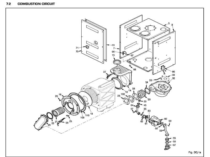 Exploded Diagram for COMBUSTION CIRCUIT