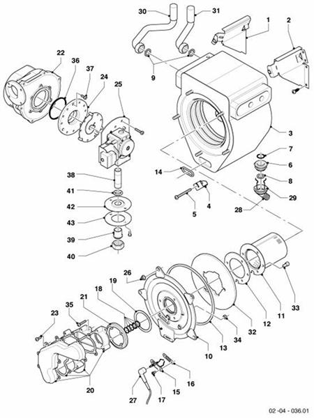 Exploded Diagram for BURNER,GAS VALE, HEAT EX.
