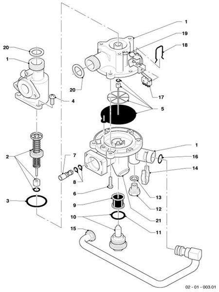 Exploded Diagram for DIVERTER VALVE