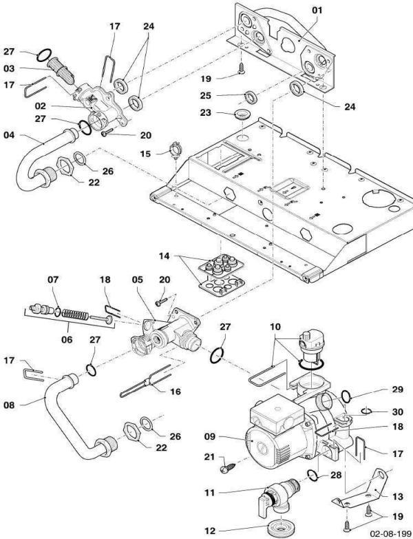 Exploded Diagram for HYDRAULIC PARTS (HYDROBLOCK)