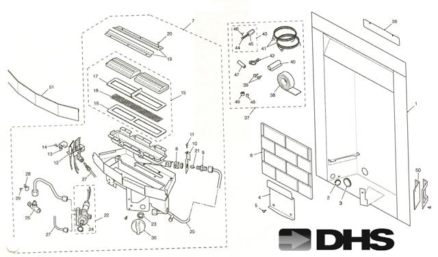 Exploded Diagram for BURNER - CERAMICS - CONVECTION