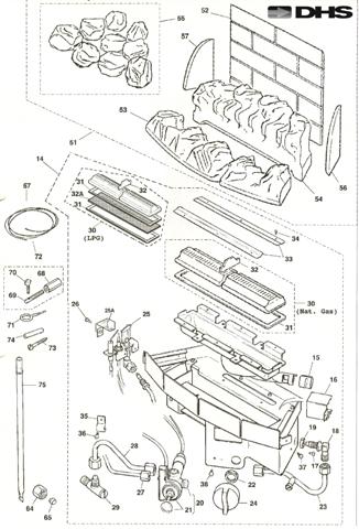 Exploded Diagram for BURNER TRAY/CERAMICS/ELECTRICS