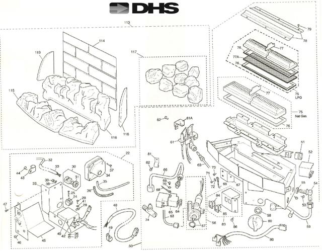 Exploded Diagram for BURNER TRAY/CERAMICS/ELECTRICS