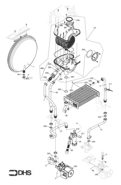 Exploded Diagram for EXPANSION VESSEL & PUMP