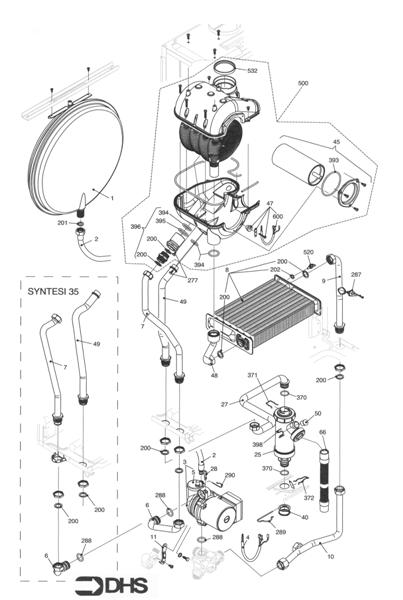 Exploded Diagram for EXPANSION - PUMP - HEAT EXCHAN