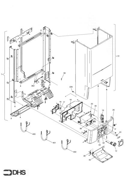 Exploded Diagram for FRAME, FRONT PANEL, CASE