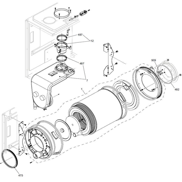 Exploded Diagram for HEAT EXCHANGER