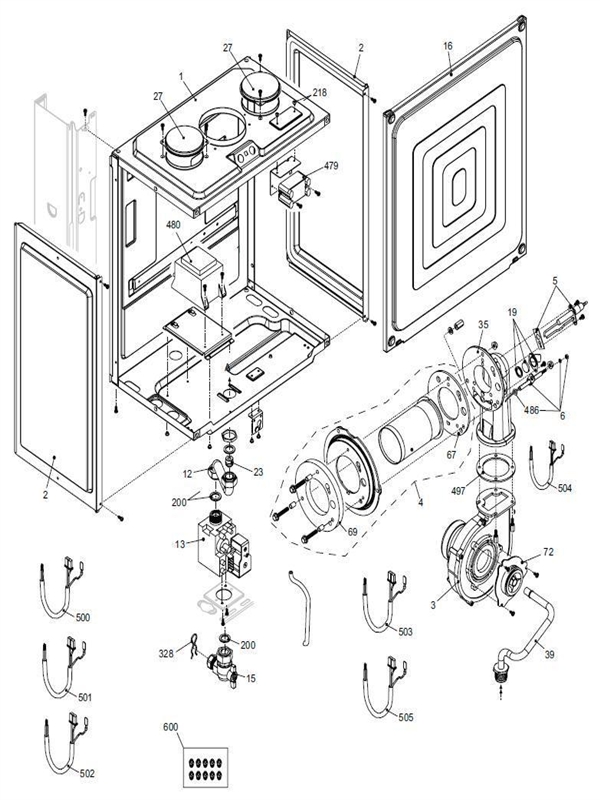 Exploded Diagram for AIR BOX/FAN ASSEMBLY