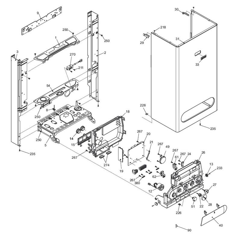 Exploded Diagram for CASING AND CONTROLS