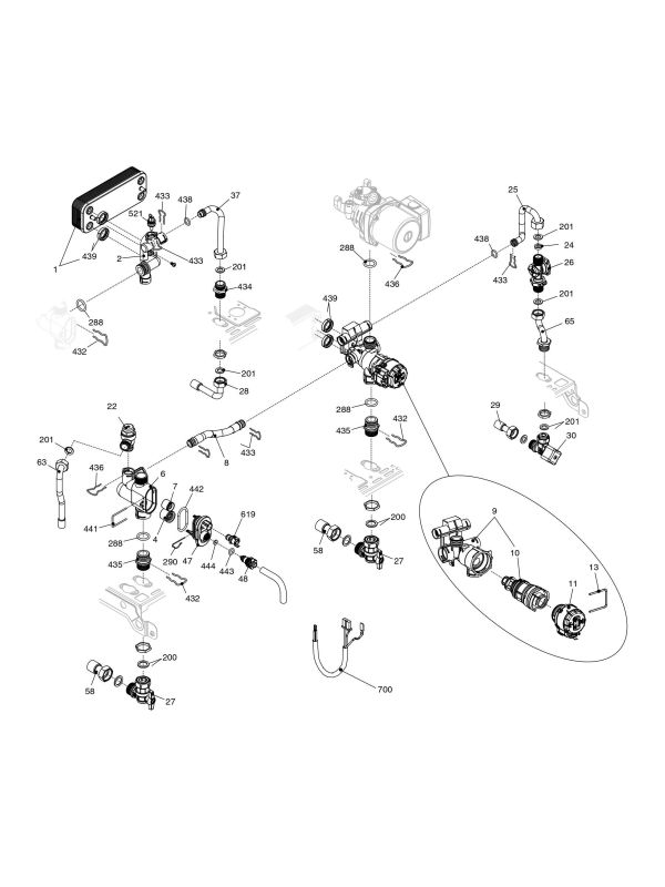 Exploded Diagram for HYDRAULIC COMPONENTS 1