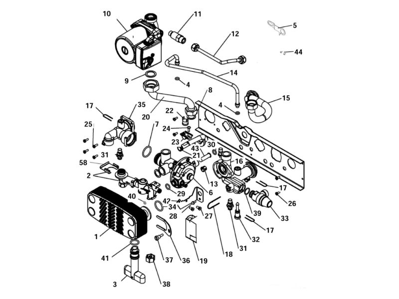 Exploded Diagram for PUMP & HYDRAULIC ASSY