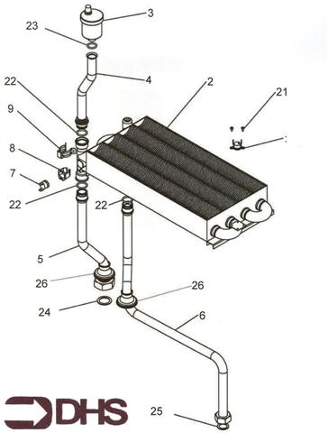 Exploded Diagram for HEAT EXCHANGER/ PIPES