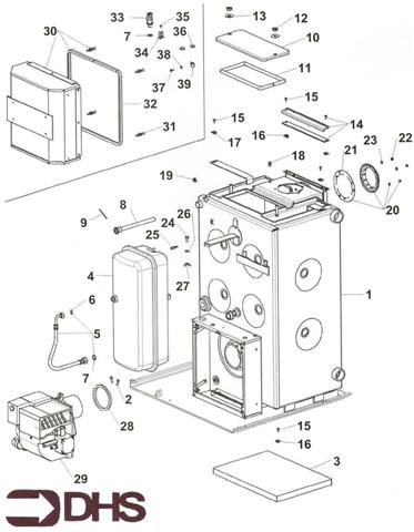 Exploded Diagram for BOILER BURNER ASSY